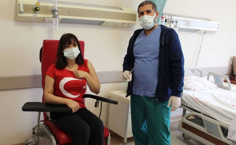 Nusaybin Devlet Hastanesi Sağlık çalışanları Kovid-19 aşısı oldu