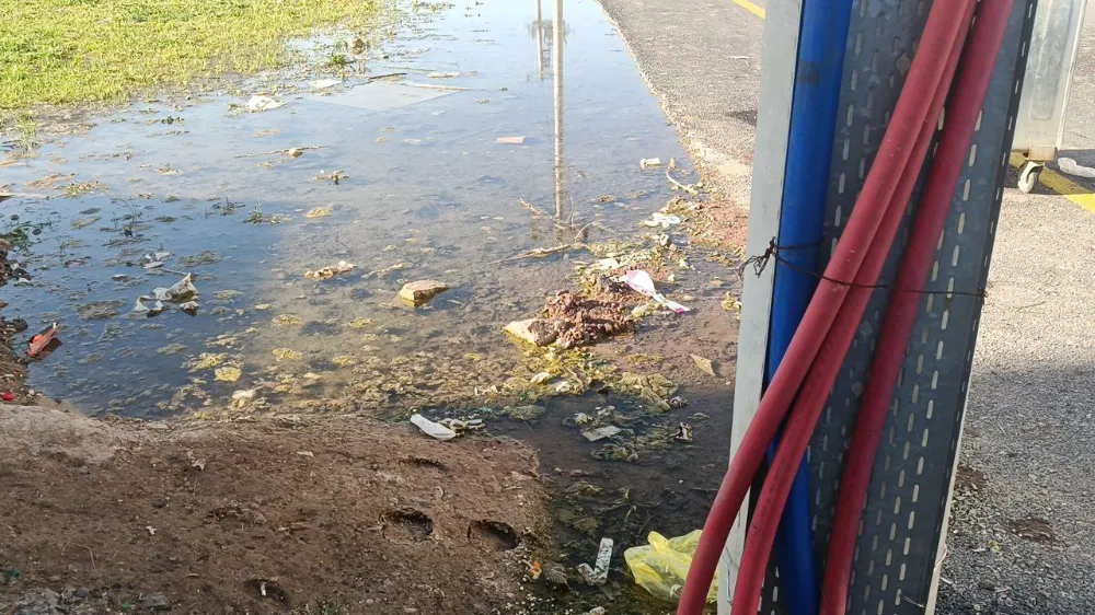 Nusaybin’de elektrik direğin altında patlayan içme su hattı ölüm tehlikesi saçıyor