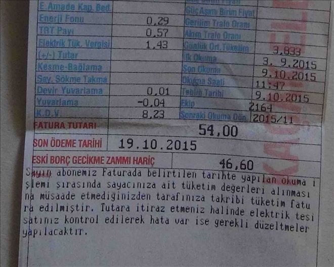 Nusaybin´de DEDAŞ Abonelere Bakmadan Kapıda Fatura Kesiyor