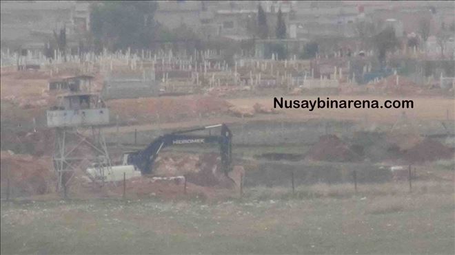 Nusaybin´de Suriye sınırında hendek kazılıyor