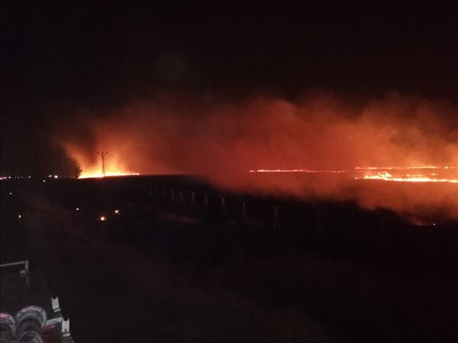 Türkiye ile Suriye arasındaki mayınlı sınır bölgesinde yangın