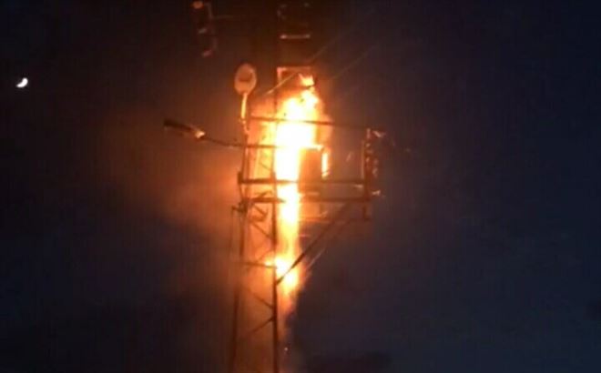 Nusaybin´de elektrik trafosu yandı