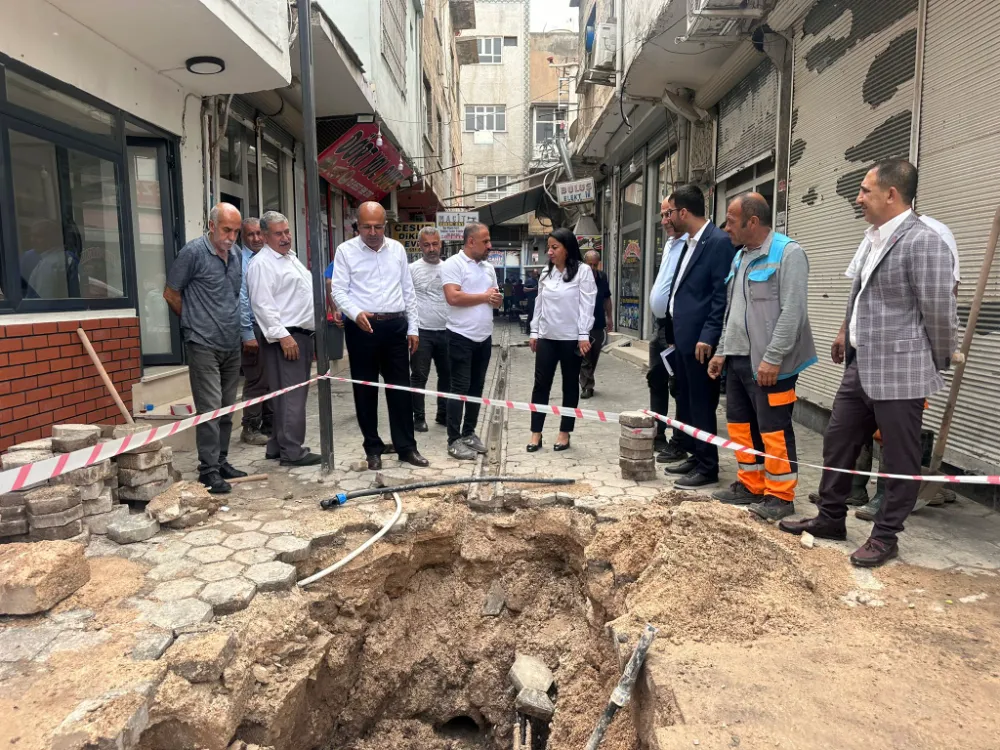 Nusaybin’de çarşı merkezindeki logar arızası onarıldı