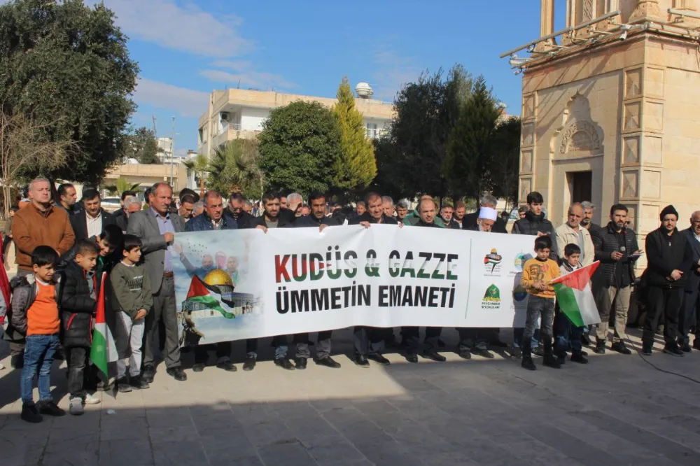 Nusaybin’de yapılan  açıklamada: “Kudüs ve Gazze ümmetin emanetidir”denildi