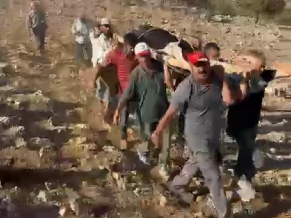 Nusaybin’de köylüler sakatlanan ineği 2 kilometre boyunca sedyeyle taşıdı