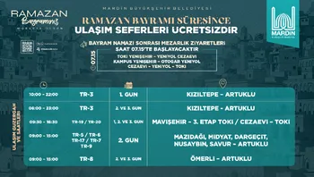 Ramazan Bayramı’nda Mardin ve İlçelerinde Toplu Ulaşım Ücretsiz